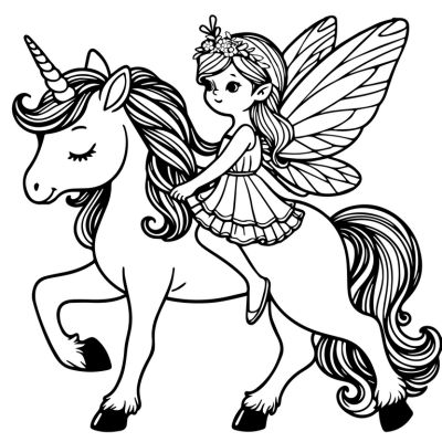 A fairy on her unicorn