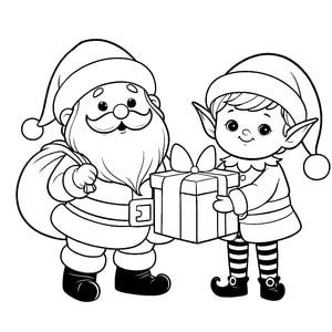 Christmas Elf and Santa Claus