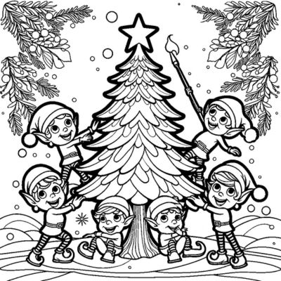 Christmas Tree and Elves