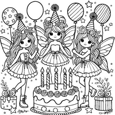 Fairies celebrating a birthday