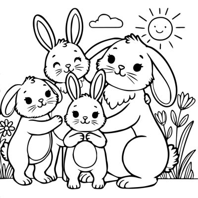 Family of adorable rabbits