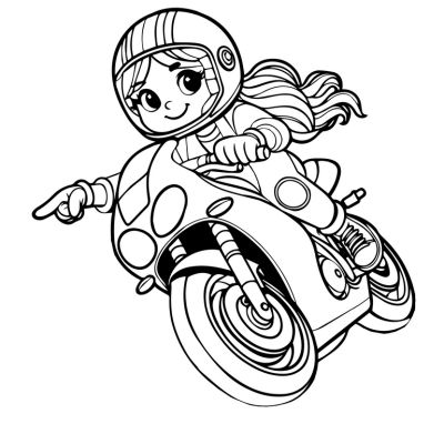 Girl on a fast motorcycle