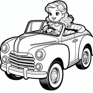 Girl in a Vintage Car