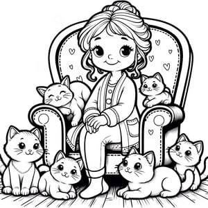 Grandmother and Her Cats