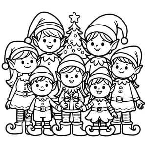 Group of Christmas Elves