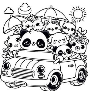 Kawaii Animals Car