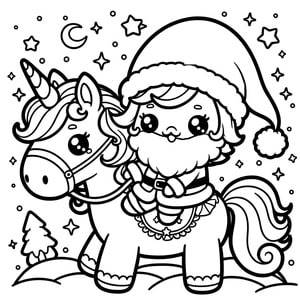 Kawaii Santa's Unicorn