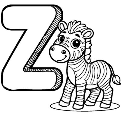 Letter Z and the zebra