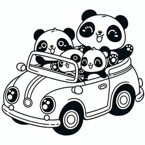 Panda Family's Car