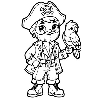 Pirate and his parrot