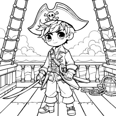 Pirate on his ship