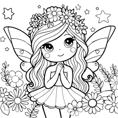 Pretty fairy in the flowers