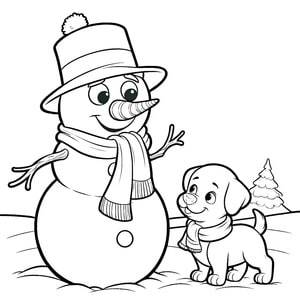 Snowman and a Puppy