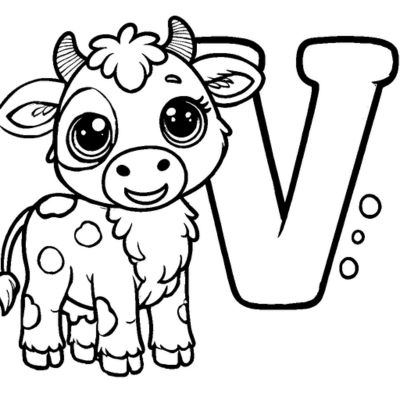 The letter V and the cow