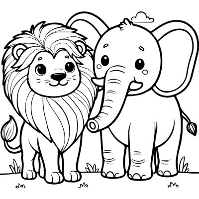 The lion and the elephant