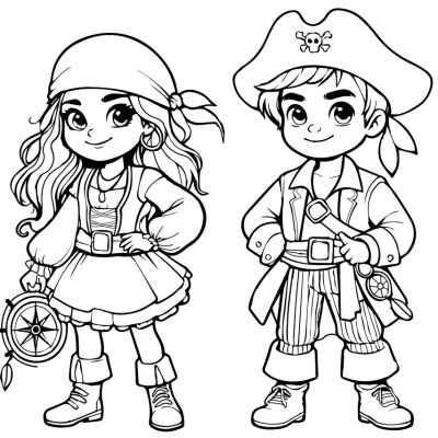 The pirate girl and boy