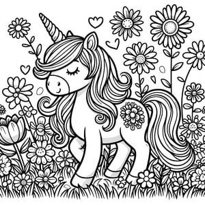 Unicorn in Flowers