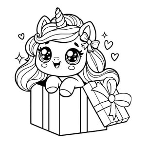 Unicorn in a gift box