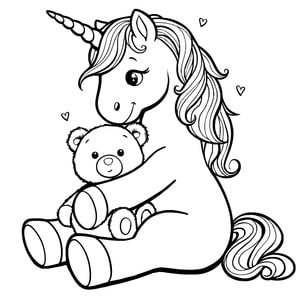 Unicorn with its teddy bear