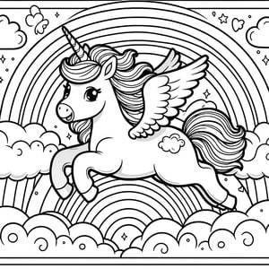 Winged and Rainbow Unicorn